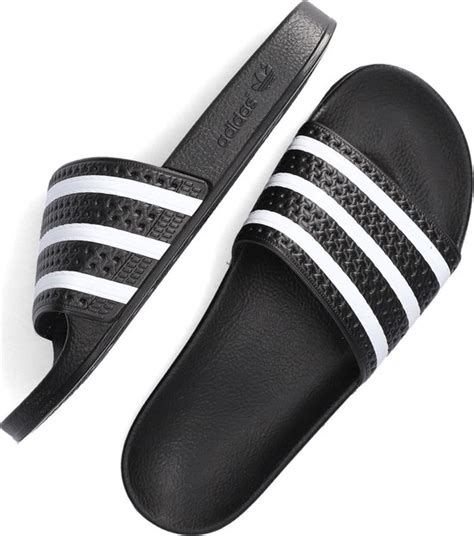 adidas slippers heren wit zwart|adidas 3 strips sandalen.